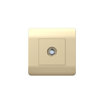 Розетка антенная одиночная SAT коннектор, шампань NEW3-E CHINT