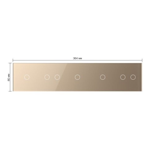 Панель для пяти сенсорных выключателей, 7 клавиш (1+2+1+1+2), цвет золотой, стекло Livolo фото 2