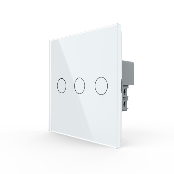 Сенсорный выключатель Livolo 3 клавиши 1 пост Белый UK стандарт VL-B603-3WG