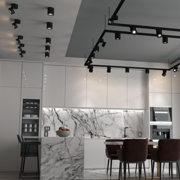 Св-к накл.св/д IP20 LED 15W 4000K 1300Лм 100-265V GRODA черный NOVOTECH