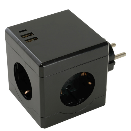 Разветвитель сетевой 3-местный с/з STEKKER ADP16-33-22, 250V, 16A, ABS пластик, белый