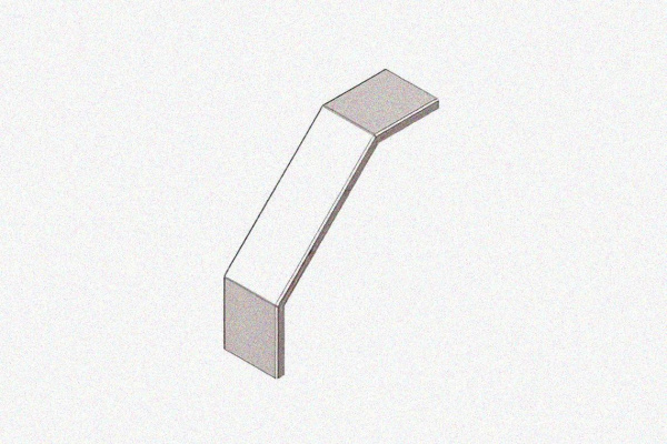 Крышка лотка замкового КЛСЗ 300х110-90 УХЛ1 для поворота трассы вниз на 90, оцинкованный лист, S1,5