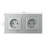 Розетка 2 модуля Серая Livolo