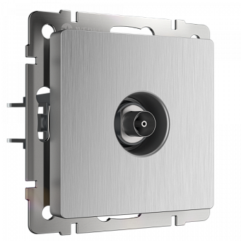 Встраиваемые механизмы Розетка СУ TV оконечная . cеребряный рифленый IP20 Werkel