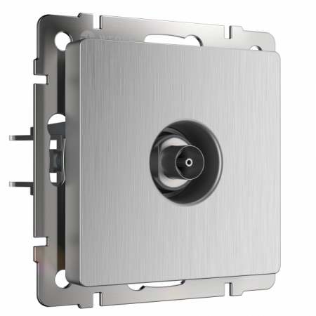 Встраиваемые механизмы Розетка СУ TV оконечная . cеребряный рифленый IP20 Werkel