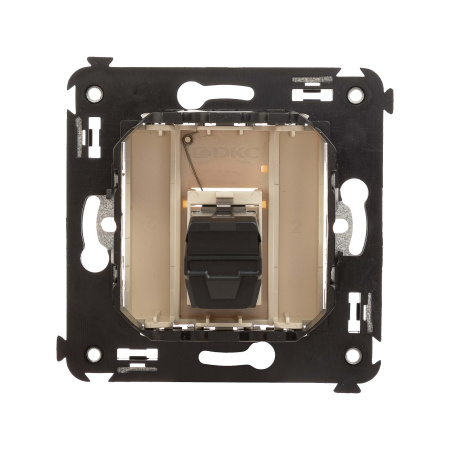 USB 2.0 розетка одинарная в стену, тип А-А, "Avanti", "Ванильная дымка" DKC