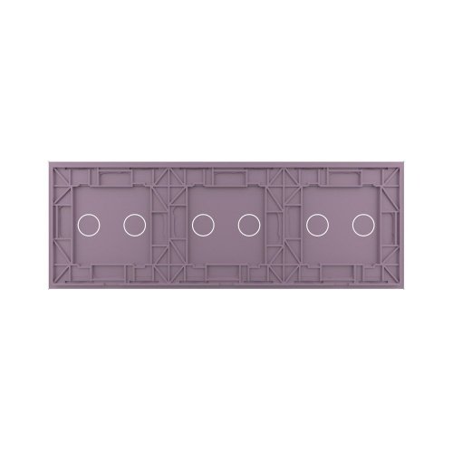 Панель для трех сенсорных выключателей, 6 клавиш (2+2+2), цвет розовый, стекло Livolo фото 4