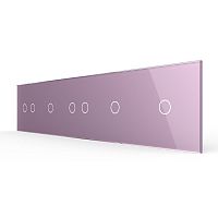 Панель для пяти сенсорных выключателей, 7 клавиш (2+1+2+1+1), цвет розовый, стекло Livolo