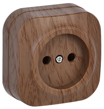 Розетка одноместная ОУ РС20-2-ХД без з/з 10А GLORY дуб IEK