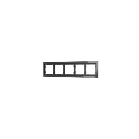 Рамка стеклянная Voltum S70 на 5 постов, (графит, стекло)
