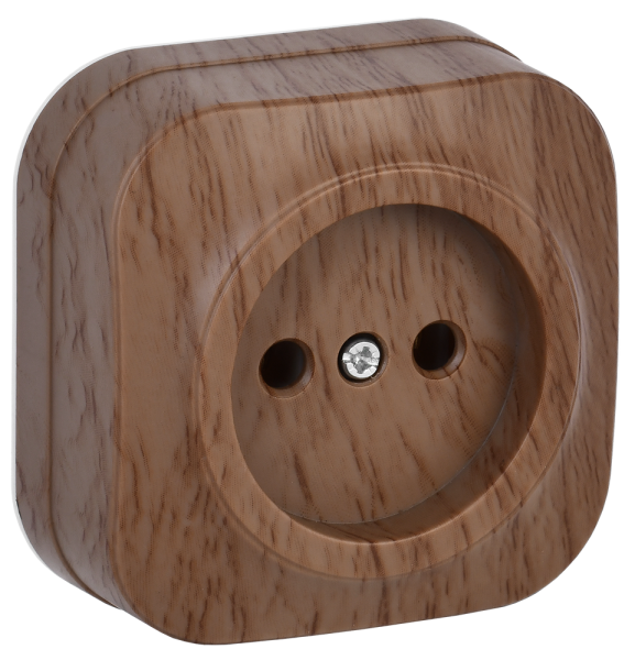 Розетка одноместная ОУ РС20-2-ХД без з/з 10А GLORY дуб IEK