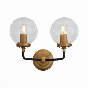 Бра Черный, Золото/Прозрачный E27 2*40Вт SL234.401.02 ST LUCE