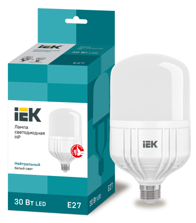 Лампа светодиодная HP 30Вт 230В 4000К E27 IEK