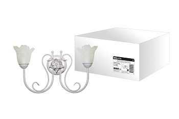 Бра НББ-09-02-2х40 «Глория» белый с золотом 2х40Вт E14 TDM