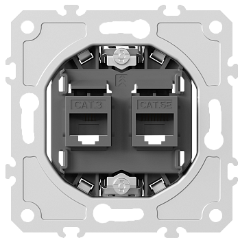 Donel механизм розетки RJ11 + RJ45 (двойная) cat.3/5e/ClassE-4/8, серия DB