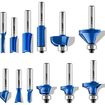 ЗУБР12шт, набор профильных фрез по дереву ЗУБР