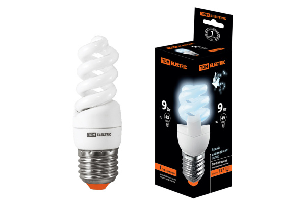 Лампа энергосберегающая КЛЛ-FSТ2-9 Вт-4000 К–Е27 (32х99 мм) TDM Лампа энергосберегающая КЛЛ-FSТ2-9 Вт-4000 К–Е27 (32х99 мм) TDM