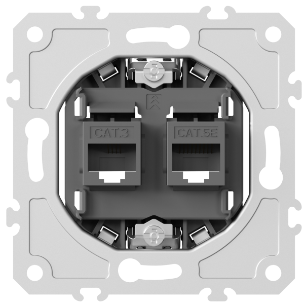 Donel механизм розетки RJ11 + RJ45 (двойная) cat.3/5e/ClassE-4/8, серия DB