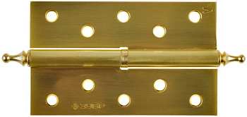 Петля дверная разъемная "ЭКСПЕРТ", 1 подшипник, цвет мат. латунь (SB), левая, с крепежом, 125х75х2,5мм,2шт ЗУБР