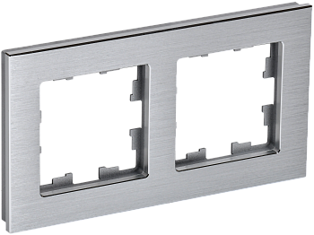 BRITE Рамка 2-мест. РУ-2-1-БрА металл алюм. IEK