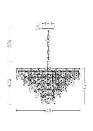 Подвесной светильник 12*E14 60Вт Хром IP20 Molly FR1004PL-12CH Freya