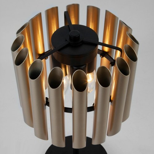 Настольная лампа с металлическим плафоном 3*E14 60Вт черный IP20 Castellie (01106/3 черный / шампань) Bogate's фото 5