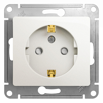 GLOSSA  Механизм розетки без лицевой панели СУ 1 м. с/з с защ.штор. 16А перламутр IP20 Schneider Electric
