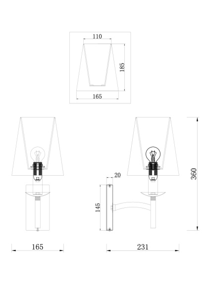 Бра 1*E14 40Вт Никель IP20 Krona MOD076WL-01N Maytoni