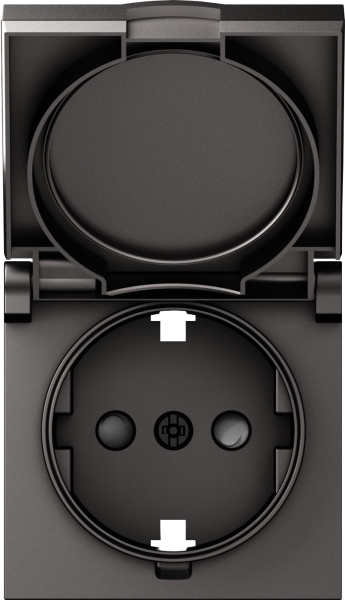 Donel A07 матовый титан накладка для розетки Schuko с заземлением, с крышкой, 16A 250 В~, серия DB