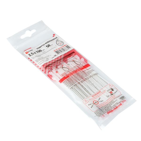 Хомут P6,6 стандартный (б), 2,5x100 (100шт) FlexLock PROxima EKF