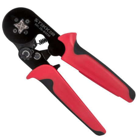 Кримпер STEKKER CTLS006-240 для обжима клемм и наконечников 0,25-10мм², красный