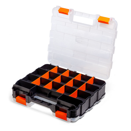 Кейс-органайзер K-08 двухсторонний с 10 отделениями, серия «ПРОФИ» КВТ