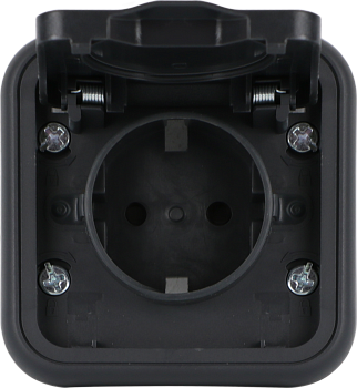 Donel W55 Рамка с крышкой для скрытой установки розетки одиночный, антрацит, IP55, серия (тип) DIP55