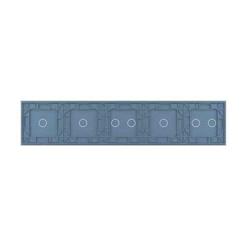 Панель для пяти сенсорных выключателей, 7 клавиш (2+1+2+1+1), цвет синий, стекло Livolo фото 4