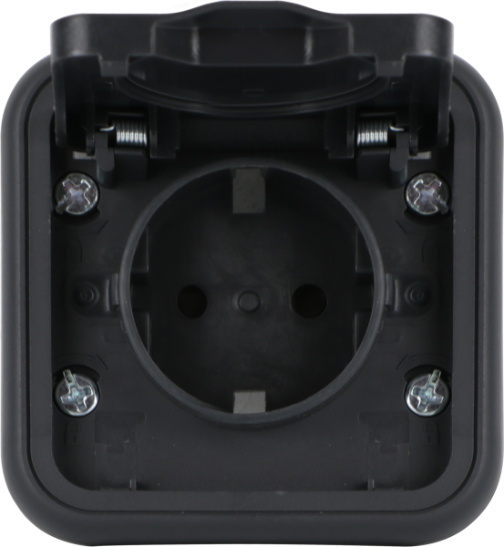 Donel W55 Рамка с крышкой для скрытой установки розетки одиночный, антрацит, IP55, серия (тип) DIP55