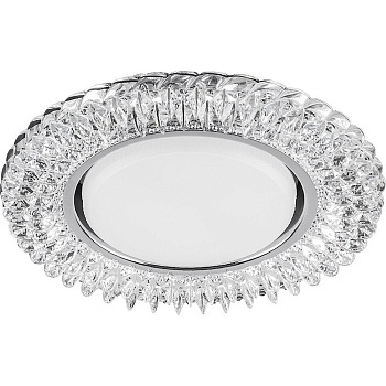 Св-к встр.с белой LED подсветкой Feron CD4035 потолочный GX53 без лампы, прозр., хром