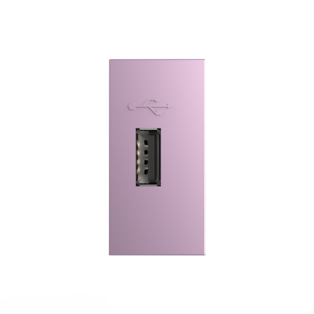 Розетка USB с блоком питания 2.1А 5В, цвет розовый (механизм) Livolo
