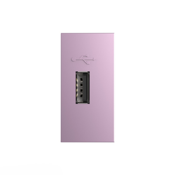 Розетка USB с блоком питания 2.1А 5В, цвет розовый (механизм) Livolo Розетка USB с блоком питания 2.1А 5В, цвет розовый (механизм) Livolo