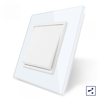 Механический проходной выключатель 1 клавиша Белый Livolo