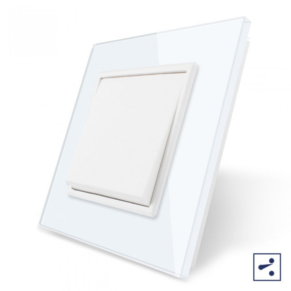 Механический проходной выключатель 1 клавиша Белый Livolo