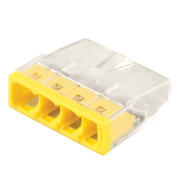 Клемма монтажная 4-проводная STEKKER для 1-жильного проводника, LD2273-204