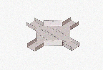 Лоток крестообразный замковый глухой КМЗГ 200х100 УТ1,5, горячее цинкование, S0,8
