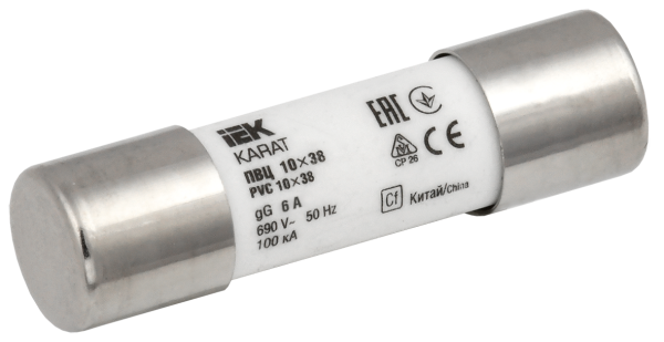 Плавкая вставка цилиндрическая ПВЦ 10х38 6А KARAT IEK