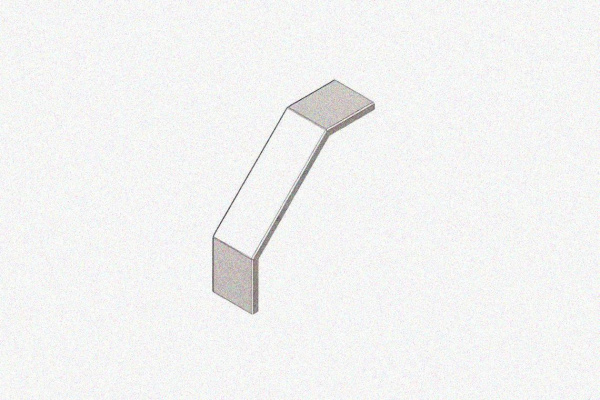 Крышка лотка замкового КЛСЗ 200х200-90 УТ1,5 для поворота трассы вниз на 90, горячее цинкование, S1,5