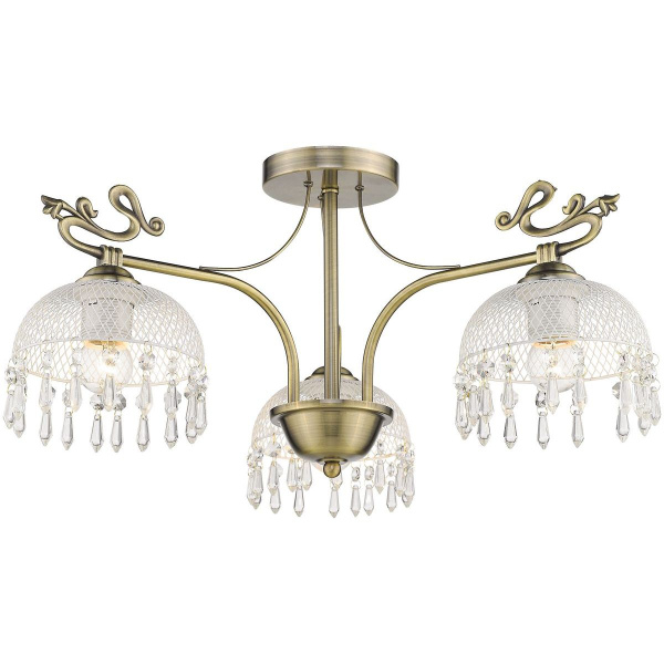 Люстра потолочная Бронзовый/Белый, Прозрачный E27 3*60Вт 733-507-03 VELANTE