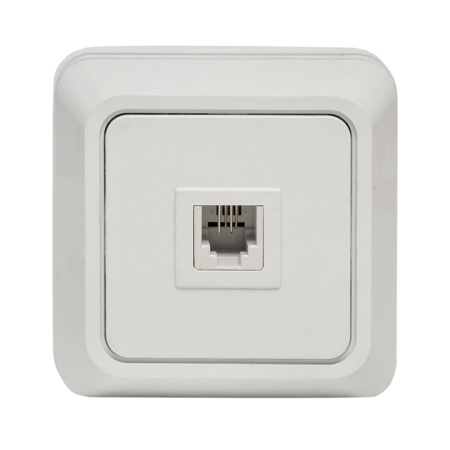Рим Розетка Phone 1-мест, бел, EKF