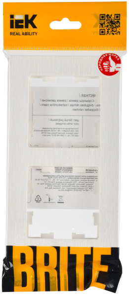 BRITE Рамка 2-мест. РУ-2-Бр бел. рифленый IEK