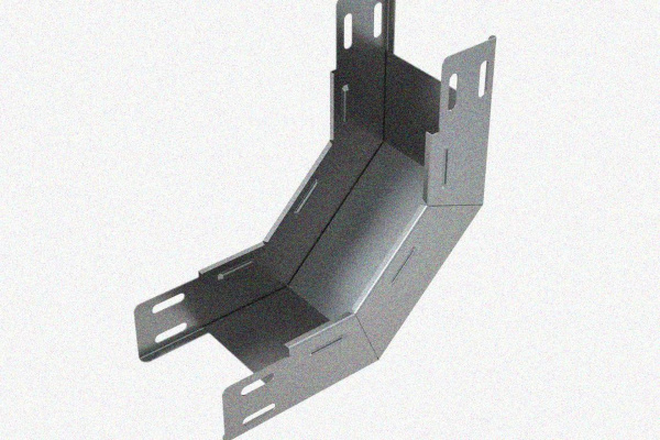 Лоток замковый глухой КПЗГ 200х100-90 УТ1,5 для поворота трассы вверх на 90, оцинкованный лист S1,0