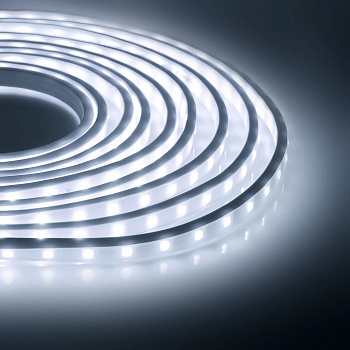 SL-55 Комплект светодиодной ленты 220В, 6Вт/м, smd2835, 60д/м, IP65, 600Лм/м, ширина подложки 10мм, 5м, х/б, 6500К, оплетка из белого ПВХ, APEYRON