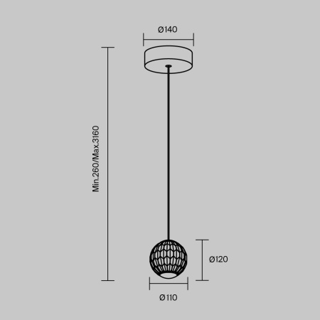 Подвесной светильник LED 6Вт Латунь IP20 Sapphire MOD293PL-L6BS3K Maytoni